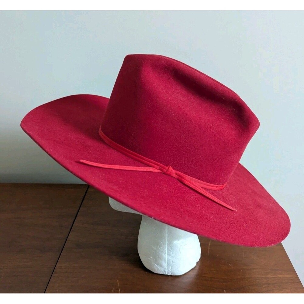 Vintage Bailey Cowboy Hat Double Fur Blend Red Size 6 7/8 Western USA Made GUC